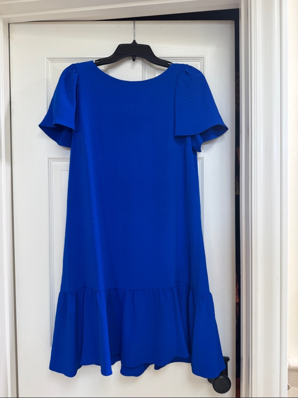 DKNY Royal Blue Ruffle-Hem Midi Dress